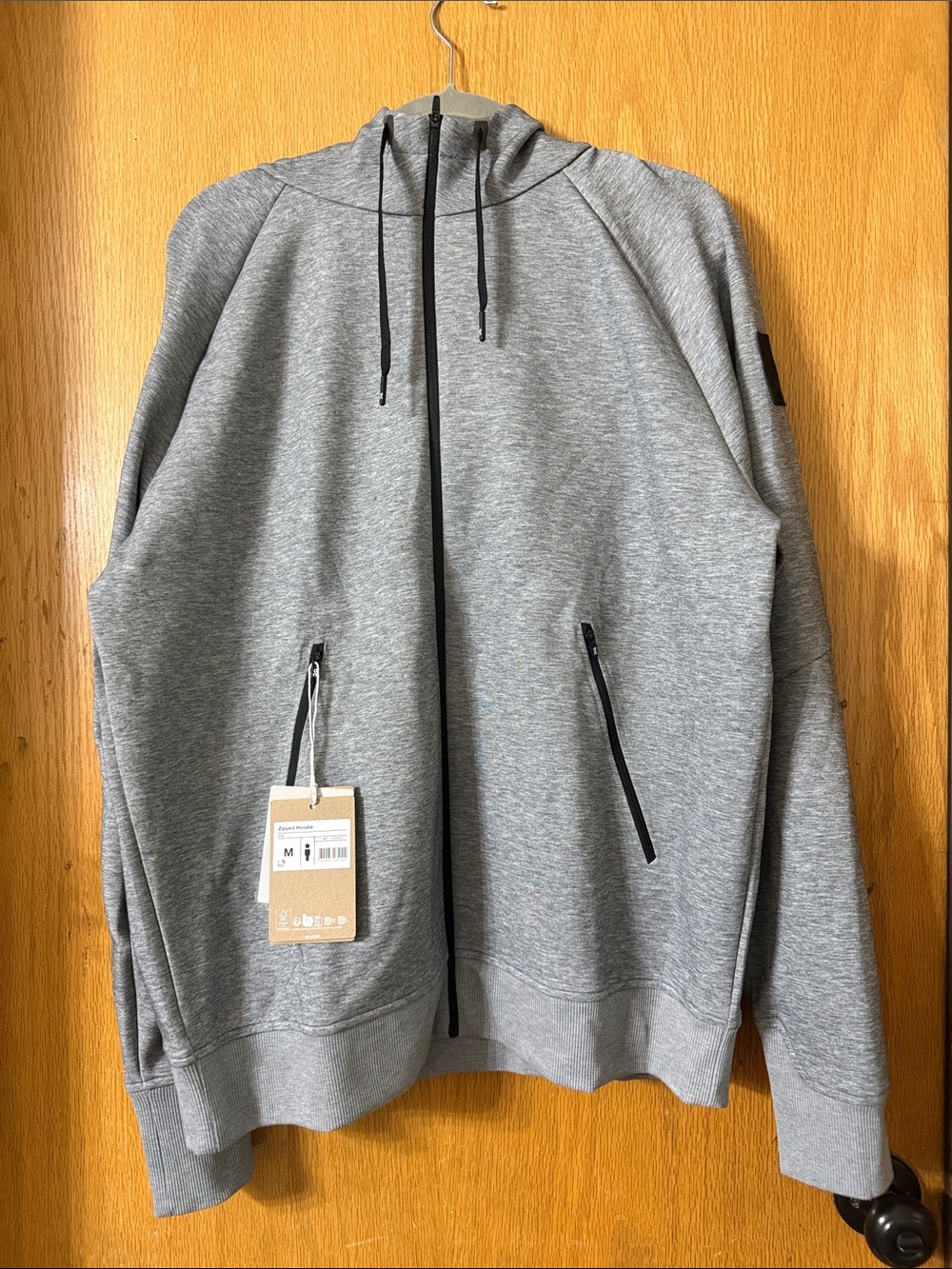 Men's On Grey Zipped Hoodie Sweater